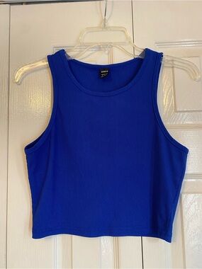 SHEIN Cobalt Ribbed Crop Tank Top